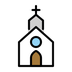 Bagaimana Church emoji terlihat di Openmoji.