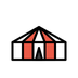 Bagaimana Circus Tent emoji terlihat di Openmoji.