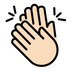 Bagaimana Clapping Hands: Light Skin Tone emoji terlihat di Openmoji.