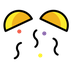 Konfeti emojisi Openmoji üzerinde nasıl görünüyor.