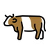 Bagaimana Cow emoji terlihat di Openmoji.