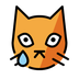 Bagaimana Crying Cat emoji terlihat di Openmoji.