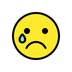 Bagaimana Crying Face emoji terlihat di Openmoji.