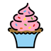 Bagaimana Cupcake emoji terlihat di Openmoji.