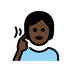 Bagaimana Deaf Person: Dark Skin Tone emoji terlihat di Openmoji.