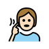 Jak wygląda emoji Osoba głucha: karnacja jasna w Openmoji.