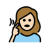 Bagaimana Deaf Woman: Light Skin Tone emoji terlihat di Openmoji.