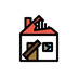 Bagaimana Derelict House emoji terlihat di Openmoji.