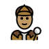 Jak wygląda emoji Detektyw: karnacja średnia w Openmoji.