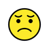 Bagaimana Disappointed Face emoji terlihat di Openmoji.