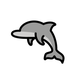 Bagaimana Dolphin emoji terlihat di Openmoji.