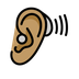 Bagaimana Ear with Hearing Aid: Medium Skin Tone emoji terlihat di Openmoji.