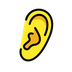 Bagaimana Ear emoji terlihat di Openmoji.