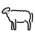 Bagaimana Ewe emoji terlihat di Openmoji.