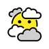 Bagaimana Face in Clouds emoji terlihat di Openmoji.