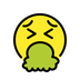 Bagaimana Face Vomiting emoji terlihat di Openmoji.