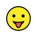 Bagaimana Face with Tongue emoji terlihat di Openmoji.