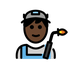 Bagaimana Factory Worker: Dark Skin Tone emoji terlihat di Openmoji.