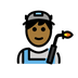 Bagaimana Factory Worker: Medium-Dark Skin Tone emoji terlihat di Openmoji.