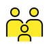 A quoi ressemblent les emoji Famille : adulte, adulte, enfant sur Openmoji.