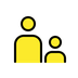 A quoi ressemblent les emoji Famille : adulte, enfant sur Openmoji.