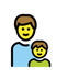 Bagaimana Family: Man, Boy emoji terlihat di Openmoji.