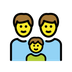 A quoi ressemblent les emoji Famille: homme, homme et garçon sur Openmoji.