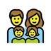 A quoi ressemblent les emoji Famille: homme, femme, fille et garçon sur Openmoji.