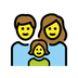 Bagaimana Family: Man, Woman, Girl emoji terlihat di Openmoji.