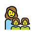 Bagaimana Family: Woman, Girl, Girl emoji terlihat di Openmoji.