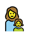 A quoi ressemblent les emoji Famille: femme et fille sur Openmoji.