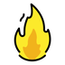 Bagaimana Fire emoji terlihat di Openmoji.