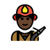 Bagaimana Firefighter: Dark Skin Tone emoji terlihat di Openmoji.