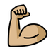 Jak wygląda emoji Napięty biceps: karnacja średnio jasna w Openmoji.