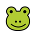 Bagaimana Frog emoji terlihat di Openmoji.