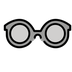 Bagaimana Glasses emoji terlihat di Openmoji.