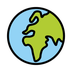 Bagaimana Globe Showing Europe-Africa emoji terlihat di Openmoji.