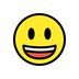 Bagaimana Grinning Face with Big Eyes emoji terlihat di Openmoji.