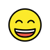 Bagaimana Grinning Face with Smiling Eyes emoji terlihat di Openmoji.