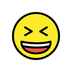 Bagaimana Grinning Squinting Face emoji terlihat di Openmoji.