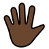 Bagaimana Hand with Fingers Splayed: Dark Skin Tone emoji terlihat di Openmoji.