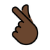 Bagaimana Hand with Index Finger and Thumb Crossed: Dark Skin Tone emoji terlihat di Openmoji.