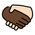 Bagaimana Handshake: Dark Skin Tone, Light Skin Tone emoji terlihat di Openmoji.