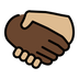 Bagaimana Handshake: Dark Skin Tone, Medium-Light Skin Tone emoji terlihat di Openmoji.