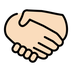 Bagaimana Handshake: Light Skin Tone emoji terlihat di Openmoji.