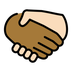 Bagaimana Handshake: Medium-Dark Skin Tone, Light Skin Tone emoji terlihat di Openmoji.