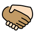 Bagaimana Handshake: Medium Skin Tone, Light Skin Tone emoji terlihat di Openmoji.