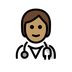 A quoi ressemblent les emoji Professionnel de la santé (tous genres): peau légèrement mate sur Openmoji.