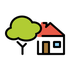 Bagaimana House with Garden emoji terlihat di Openmoji.