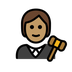 Jak wygląda emoji Sędzia: karnacja średnia w Openmoji.